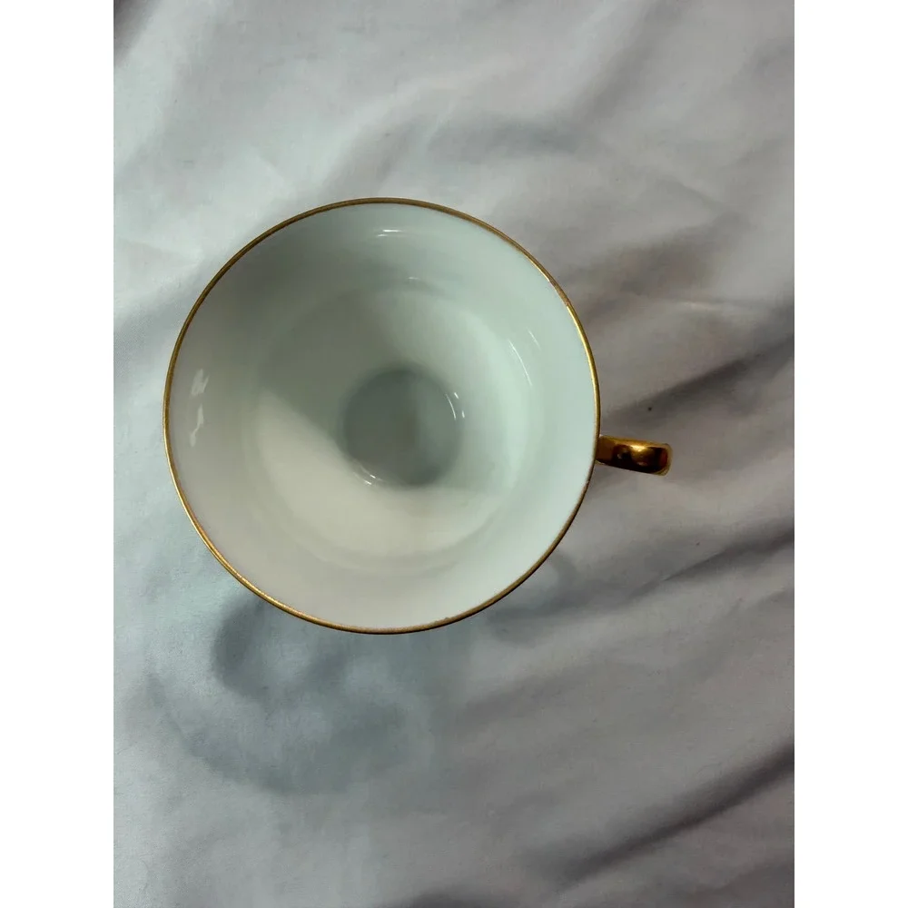 Bareuther Waldsassen Bavaria 100 Jahre TeaCup Saucer Plate Trio Gold Blue Floral